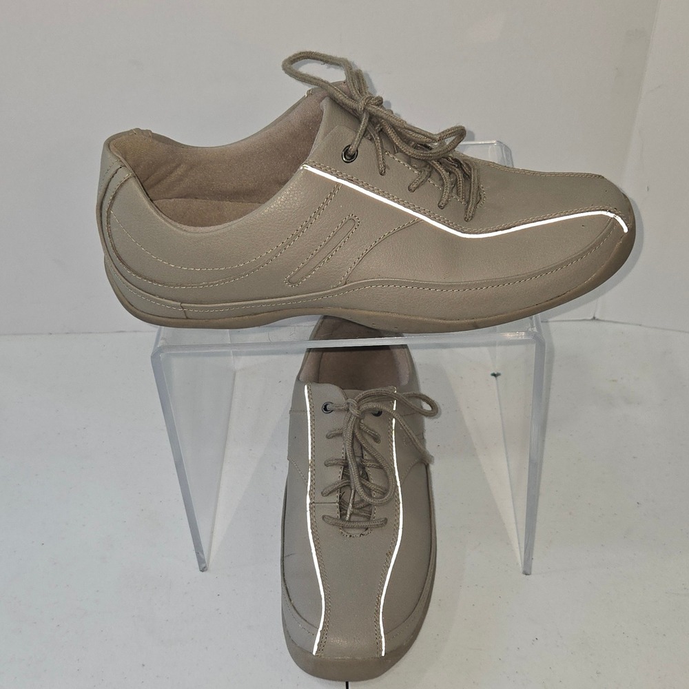 Clarks Womens 78229 Lace Up Walking Shoes Taupe Beige Size 11M Comfort